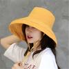 Portable Women With Windproof Rope Wide Brim Big Visors Bucket Hat Beach Cap Sun Hat Fisherman Cap