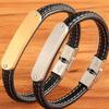 Men's Bracelet Fashion Punk Multi-layer Woven Leather Rope Bracelet Gold Black Men Women Casual Titanium Steel Couple Jewelry