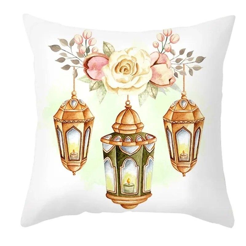 Eid Mubarak Pillowcase Moon Star Lantern Pillowcase Decoration