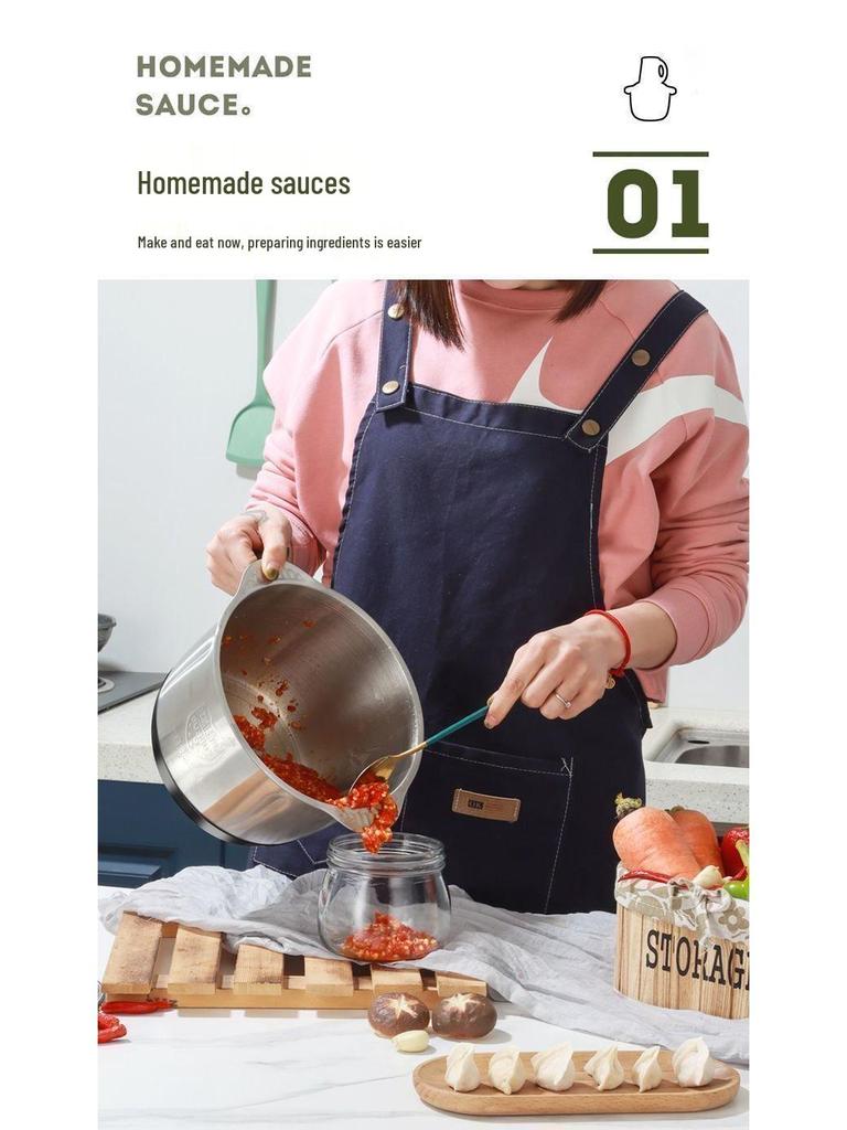 Stainless Steel Electric Meat Grinder & Dough Kneader - Multi-functional Kitchen Appliance for Garlic Paste & Chili