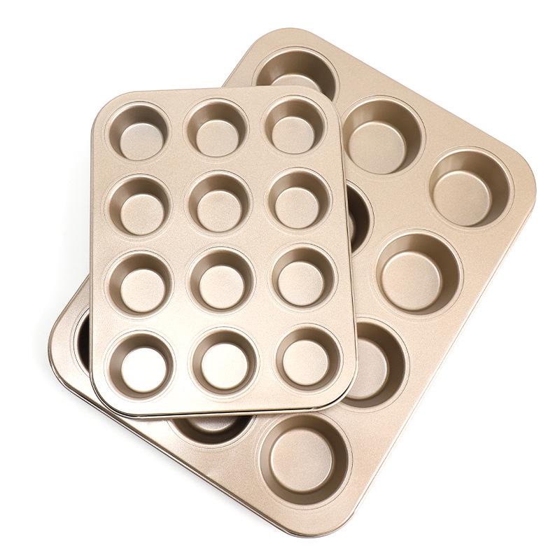 Non-Stick Muffin & Chiffon Cake Mold - High Temp Resistant, 6 & 12-Cavity for Crispy Muffins/Cupcakes.