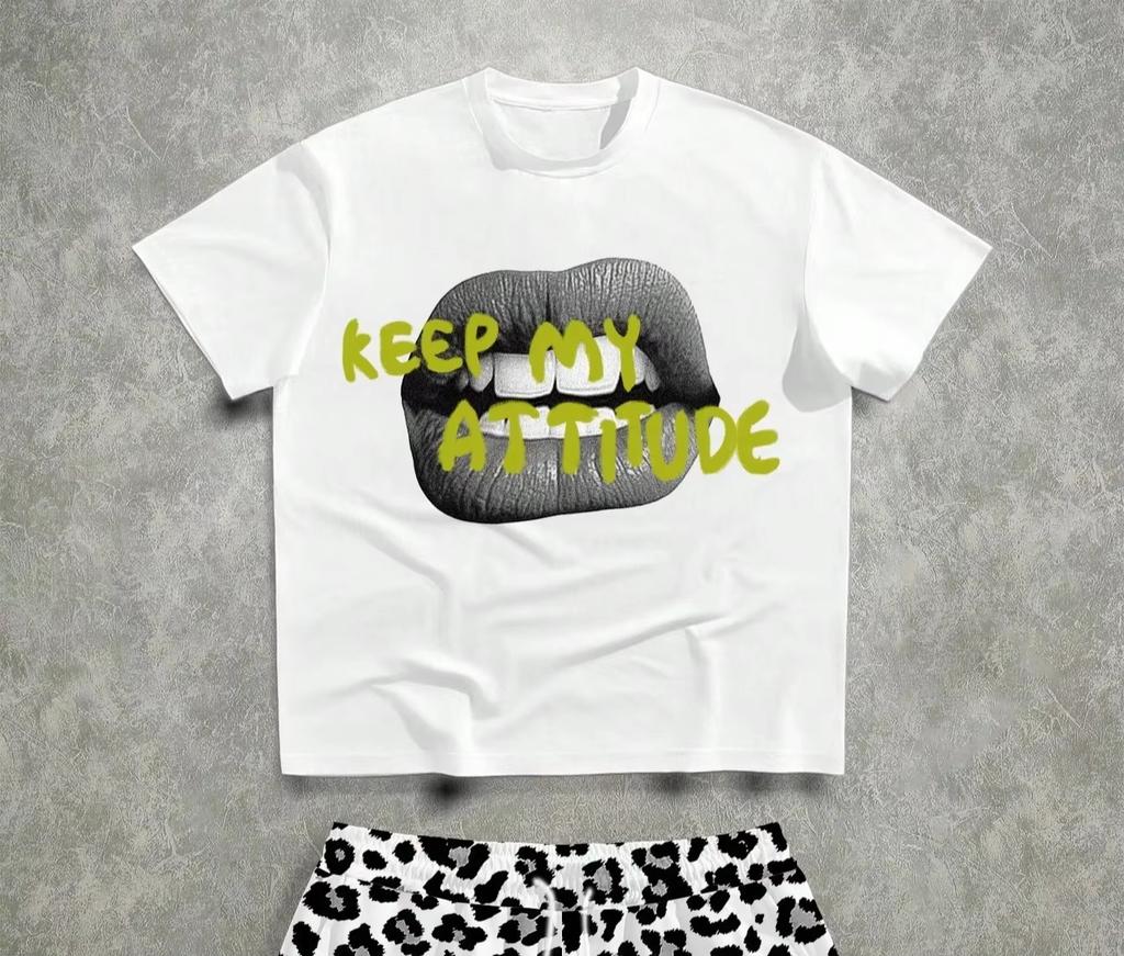 Limited-time Offer on Maniti EMRG Men's Lip Print Short-sleeved T-shirt with Round Neck Print for Summer 2025
