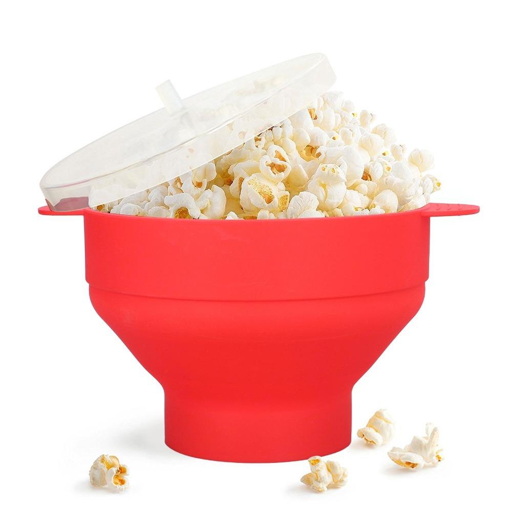 Collapsible Fold Popcorn Bucket Round Food Container Lightweight Snack Tub Popcorn Holding