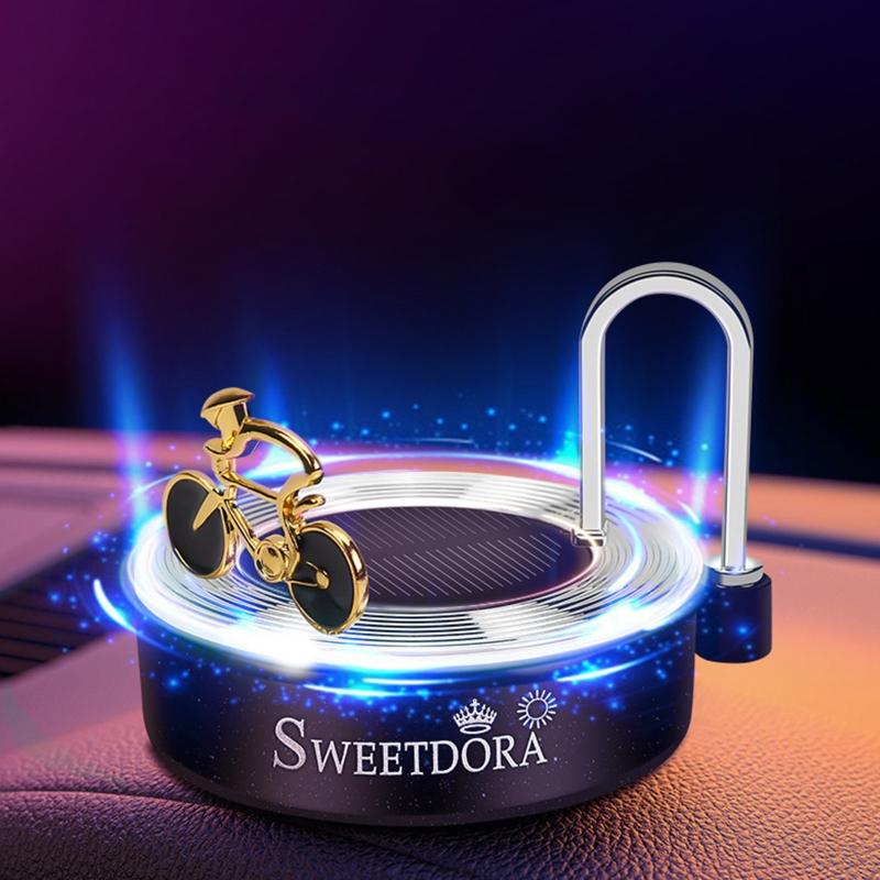 Solar Energy Rotate Figurines Essential Oil Diffuser Aromatherapy Mist Car Decor