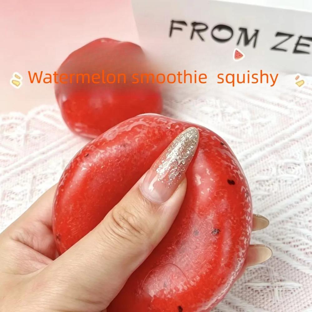 Squishy Watermelon Slush Toy Stress Relief Fidget Decompression Ball Shapeable Non-Rebound Realistic Fruit Model Adult Gift