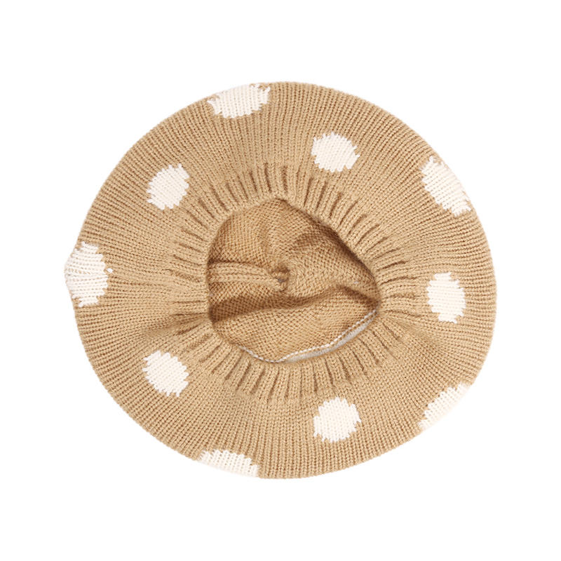 Korean Version Polka Dot Cute Baby Beret Autumn And Winter Children'S Fashionable Warm Hat