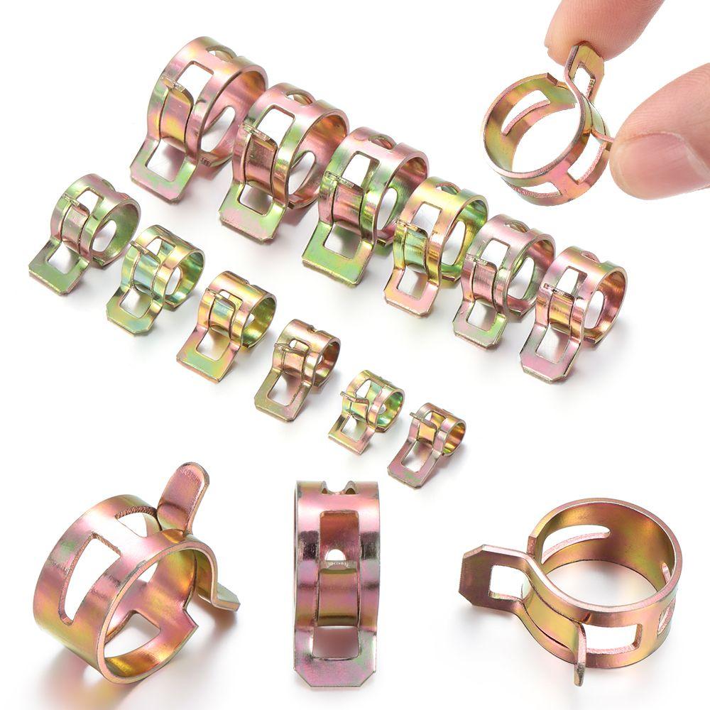 10Pcs New Galvanized Stainless Steel Fastener Spring Clips Fuel Oil Line Water Hose Pipe Tube Clamp