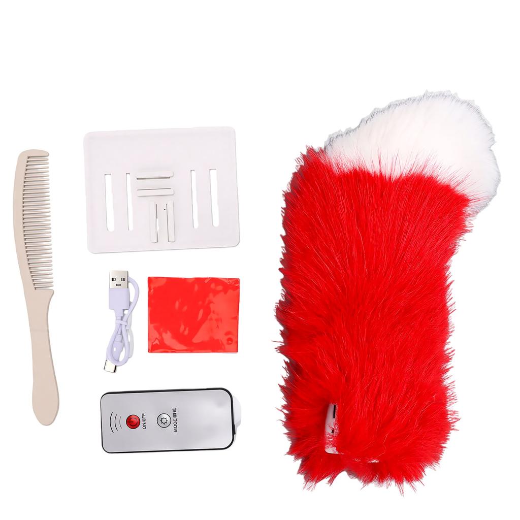 Electric Car Tail with Remote Control Rechargeable Cute Fuzzy Wagging Moving Tail Car Exterior Decoration for Cosplay