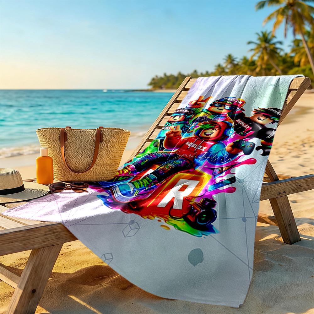 Roblox Beach Towel Super Soft Microfiber Quickdry Fabric Comfortable Lightweight Suitable for Swimming, Gym, Camping, Yoga Vacation