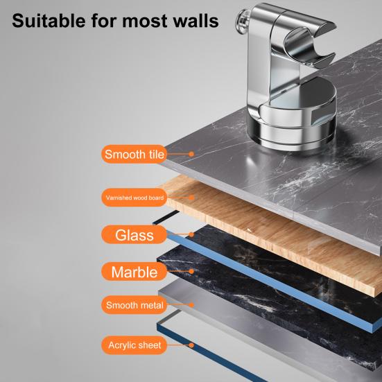 Shower Base Bracket with Hook Design Strong Adhesive Waterproof Handheld Shower Base Holder Replacement