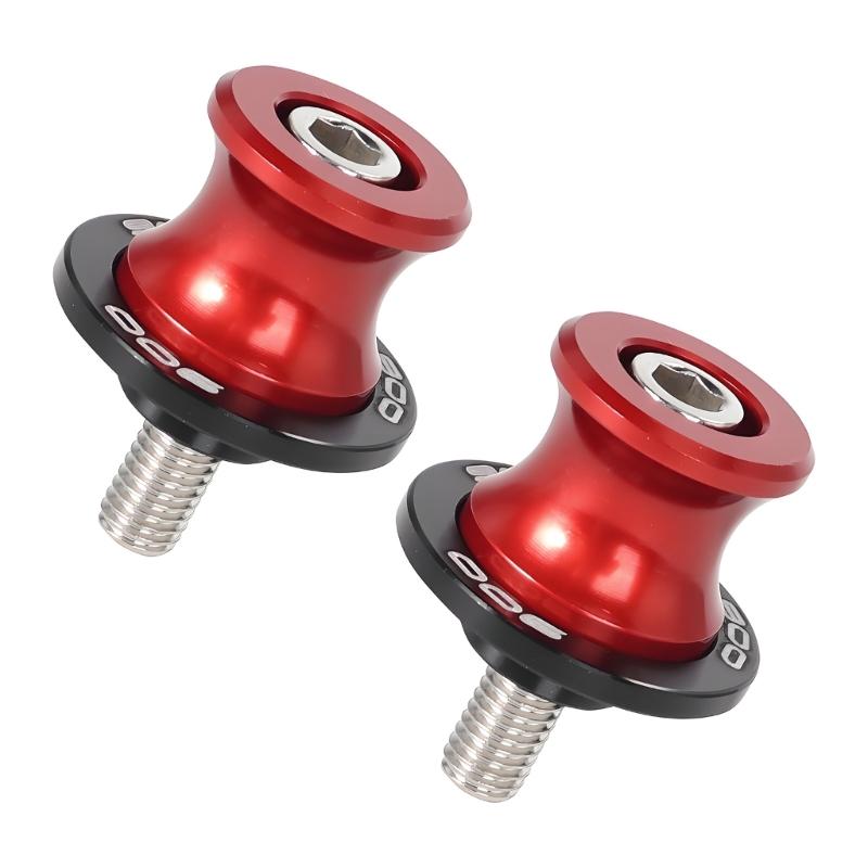 

2Pcs Anodized Aluminum Bike Stand Screws Secure & Strong Designs Motorcycle Jacking Bolts set Fit Car CBR Series червоний