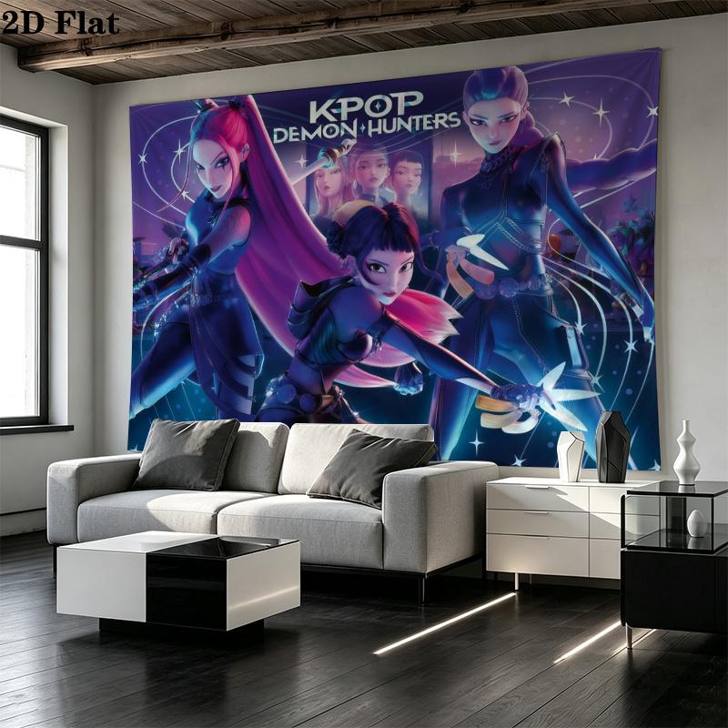 K-Pop Shadow Legends Wall Tapestry Aesthetic Wall Hanging Printed Fabric Blanket Decorative Tapestries for Bedroom Living Room Home Decor