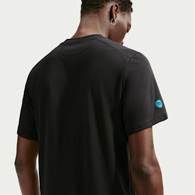 Men's Nike Dri-FIT Primary T-Shirts Men's Black/Black/Cactus Green Crew Neck Moderate