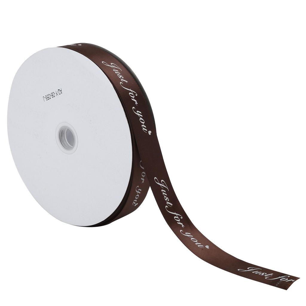 Printing Satin Ribbon Personalized Christmas Xmas Ribbons for Holiday DecorationsCoffee