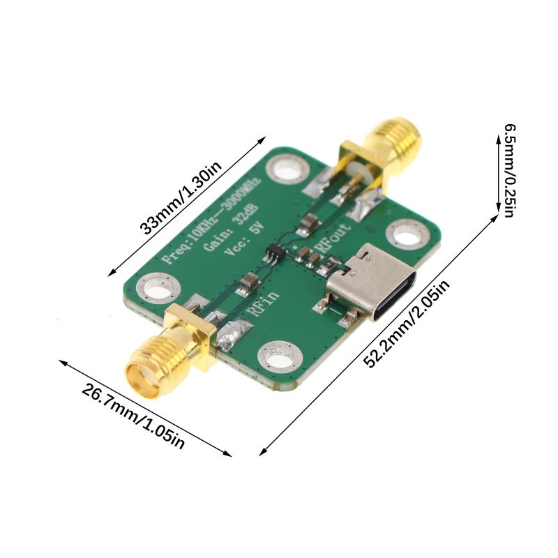 10Khz-3Ghz Rf Low Noise Amplifier Module Medium Power Lna Rf Broadband High Gain 32.5Db Signal Power Amplifier Board