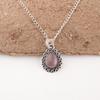 Pear Purple Cat'S Eye Stone Mother Gift Unique Boho Pendant Jewelry 925 Silver PP-26-39