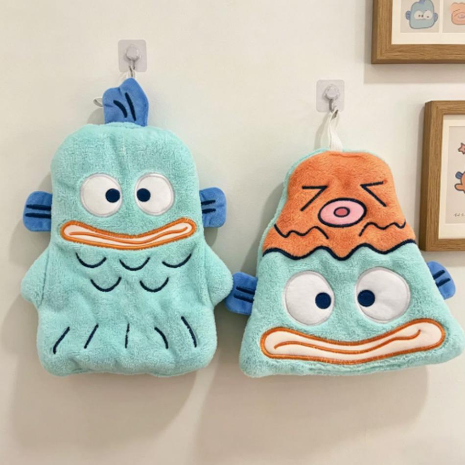 Hanging Hand Towel Cute Kt My Melody Kuromi Absorbent Lint Free Soft Plush Towel For Bathroom Kitchen Kids Cartoon