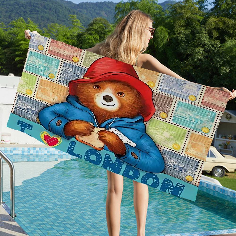 Movie Bear P-Paddington Microfiber Beach Towel Absorbent Quick Dry Soft Yoga Swimming Resort Mountain Climbing Towel