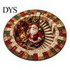 Dekorativer Weihnachtsgeschenk-Weihnachtsmann 3D Runder Teppich, Kristall-Samt-Fußmatte für Wohnzimmer Schlafzimmer Ferienhausdekoration, Rutschfest