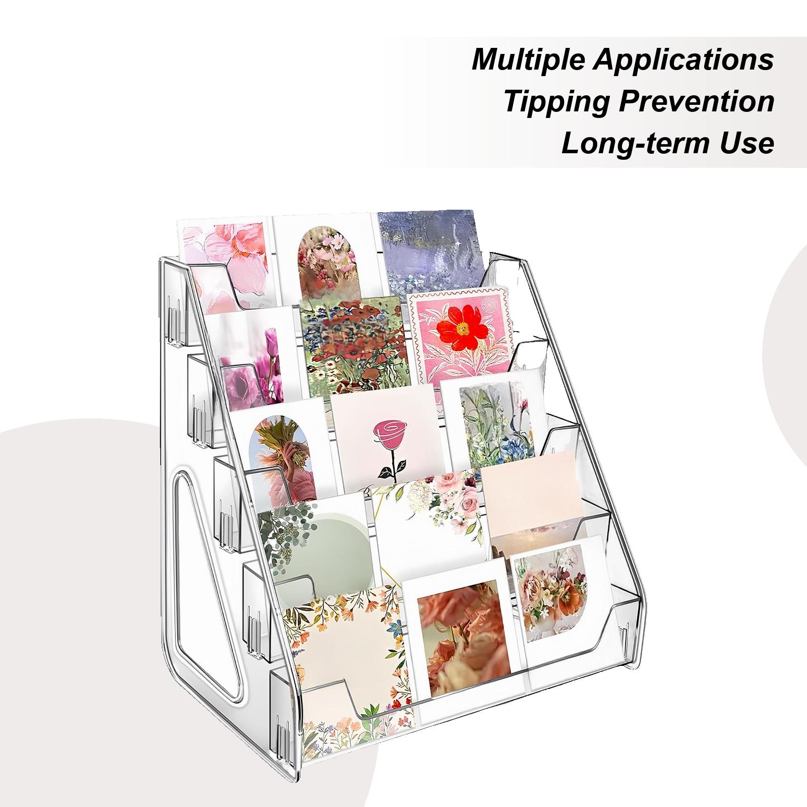 Card Display Stand 5-Tier Acrylic Organizer Clear Graded Card Shelf for Tabletop Desk Booth Organisation Collectible Postcards China Mainland