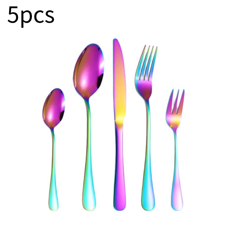 Elegant Gold-plated Stainless Steel Cutlery Set For Western Dining With Steak Knives Forks And Spoons