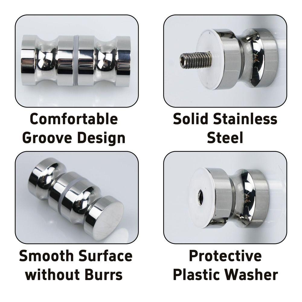 Back-to-Back Stainless Steel Door Knob Puller Double Side Solid Sliding Door Pulls Gate Handle Single-hole Aluminum Alloy