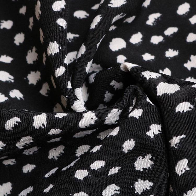 Sommer Damen Freizeit Baumwolle A-Linien Kleid Schmetterlingsärmel Mid-Calf Länge Umlegekragen Druckkleid