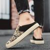 Fashion Slides Eva Rubber Male Slipper Mules Canvas Men's Shoe Half Low Price Mascullino High Quality Fashion 2025 Original Y2k Style