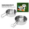 Outdoor Stainless Steel Bowl Portable Mini Camping Bowl with Foldable Handle for Camping Cookware Mess Kit