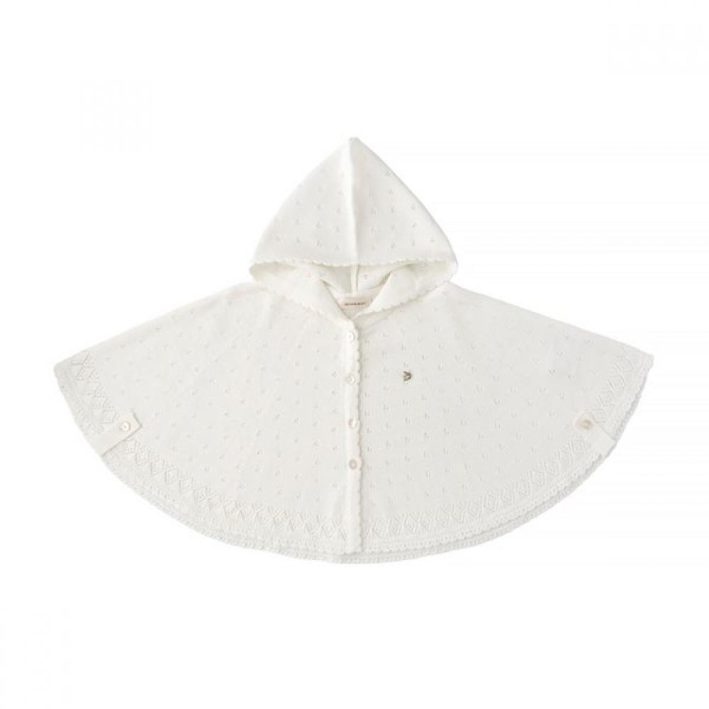 Mink Mui Pure Eyelet Knit Cape 36112 200 01 IV/12 months (80)