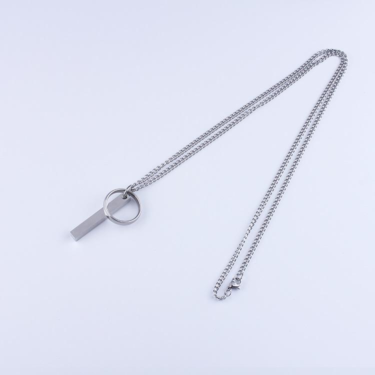 Titanium Steel Pendant Necklace - Unisex Chain for Couples, Students, and Accessories