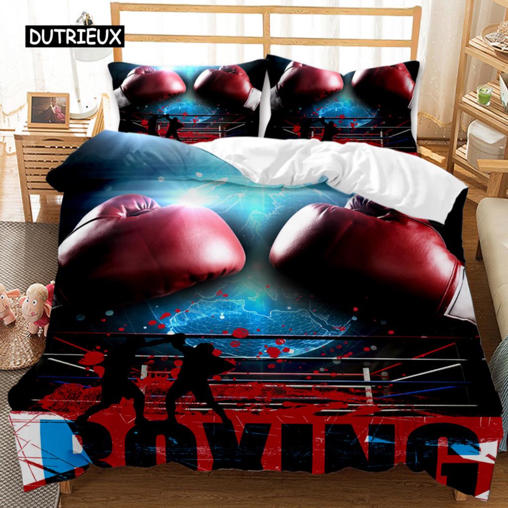 

Боксерские игры пододеяльник комплект красно-синий боксерский комплект постельного белья соревновательный спортивный бокс игровой двойной королевский королевский полиэстер пододеяльник 150x200cm 3pcs