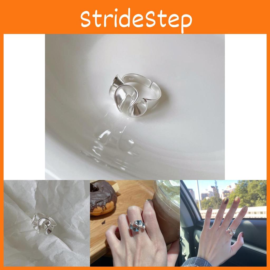 Stylish Minimalist Open Adjustable Copper Ring With Unique Geometric Petal Design