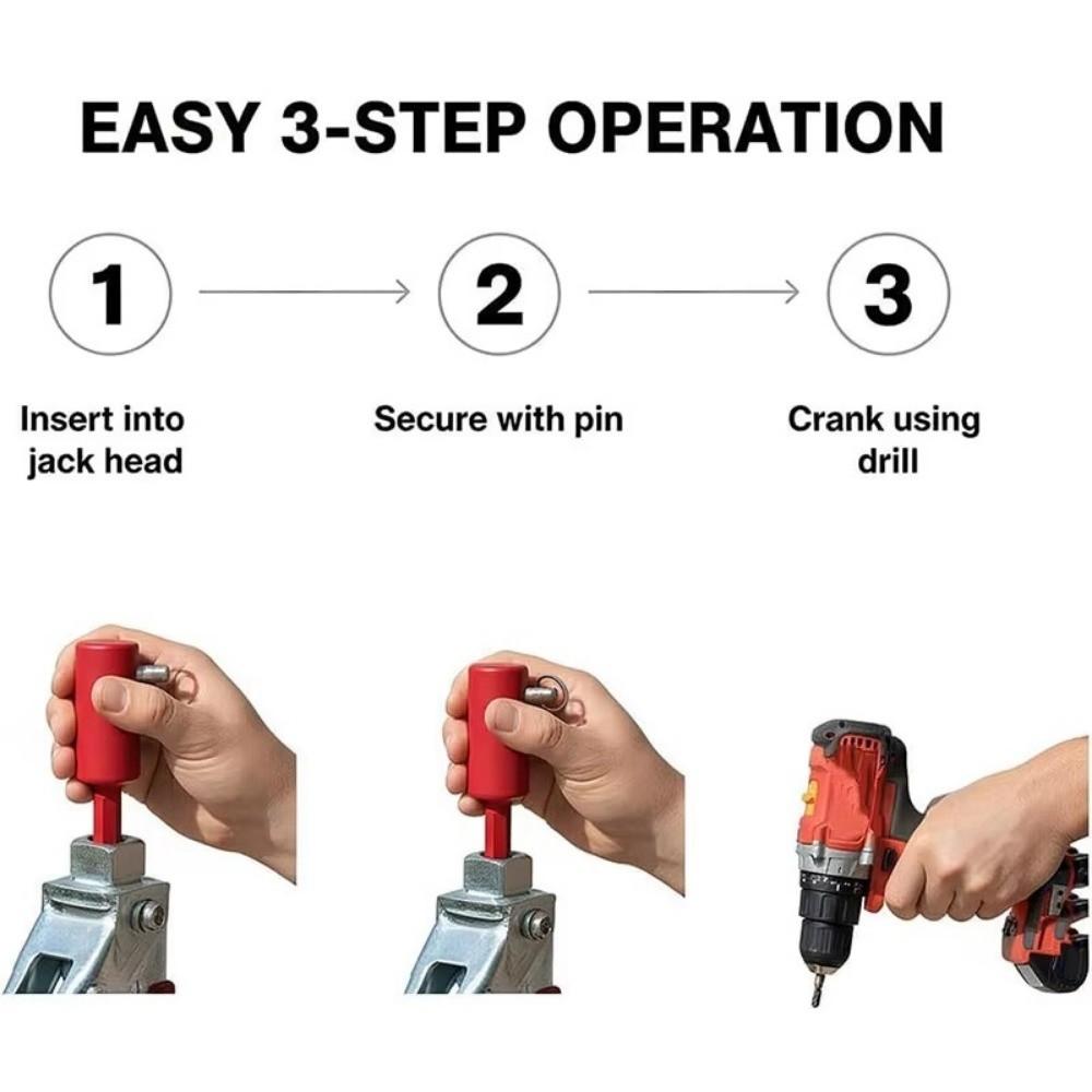 Ferramentas de Macaco de Elevação de Carro de Metal Resistente ao Desgaste Manivela de Macaco de Conexão Rápida Adaptador para Furadeira Reboques de Barco