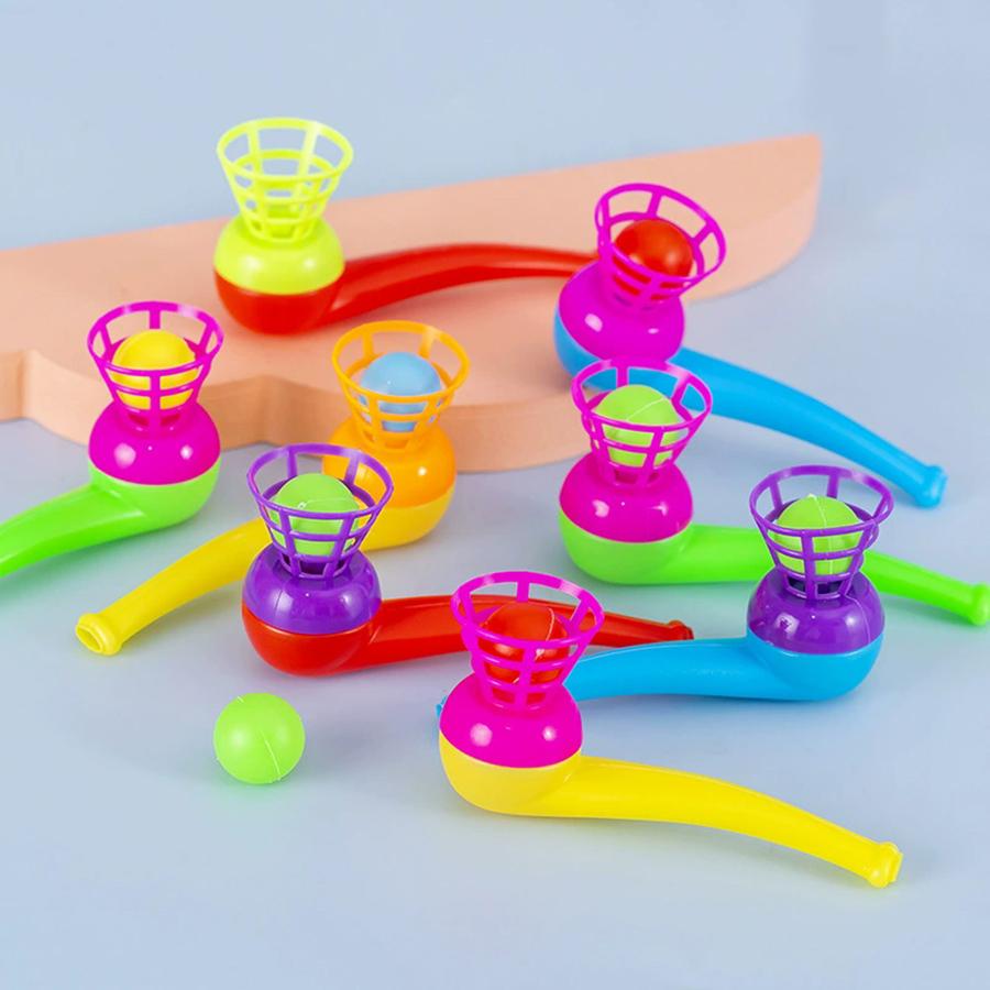 12pcs 10cm Floating Blowball Game Party Competition Mini Game Floating Blow Pipe Balls Creative Ball Games Party Small Gifts