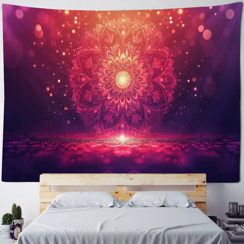 Psychedelic mandala tapestry geometric fractal kaleidoscope art wall hanging cloth hippie bohemian home decoration bed sheet