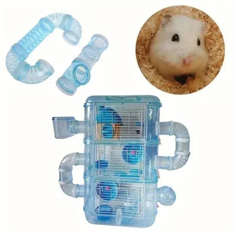 Hamster Plastic Tube DIY External Bathroom Maze Tunnel Small Pet Toy 5.5CM for Golden Hamsters