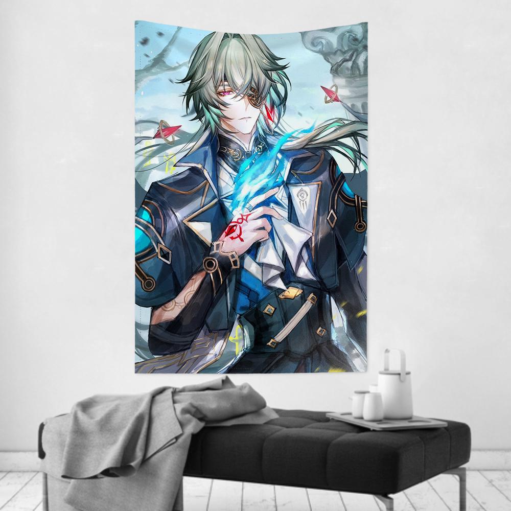 Anaxa Animated Game Honkai Star Rail Tapestry Room Decor Wall Cloth Party Hanging Background Room Decor Baby Room