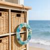 Sea Glass Wreath Handmade Coastal Style Christmas Ornament for Front Door Window Kitchen Cabinet Chair Wall Home Decor