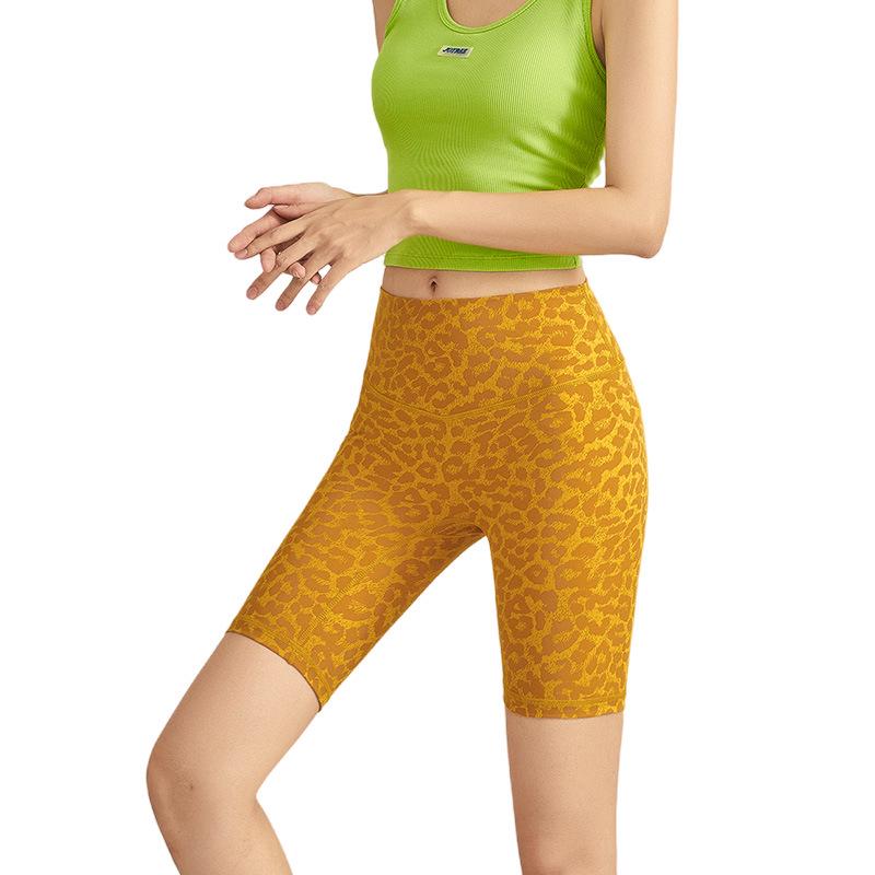 

Женские шорты для велоспорта и йоги с высокой талией, эффектом пуш-ап и быстрой сушкой Large жёлтый