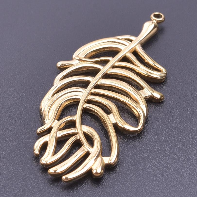 Real Gold Plated Stainless Steel Plant Charms For Jewelry Making Supplies Rose Plum Blossom Leaves 5pcs/Lot Pendant DIY Pendant
