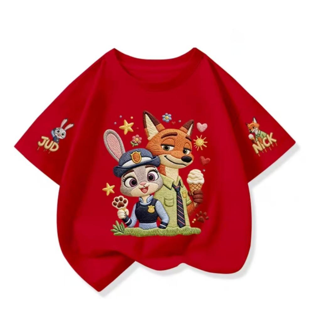Crazy Animal Cartoon Pattern Short-Sleeved T-Shirt -Popular Children's Shirt