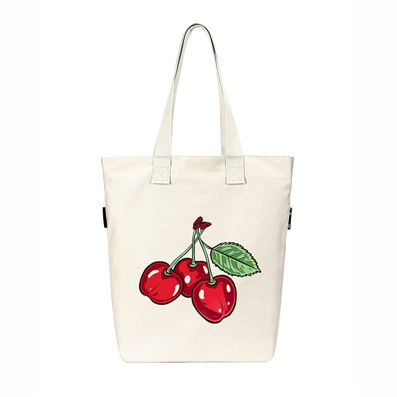 

[SUNSMOM] ladies tote bag backpack cherries pattern printed shoulder bag A