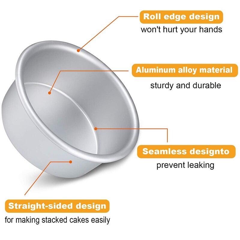 Aluminum Small Cake Pans Round Mini Cheesecake Pans With FixedRemovable Bottom Small Cake Mould Bake Pans