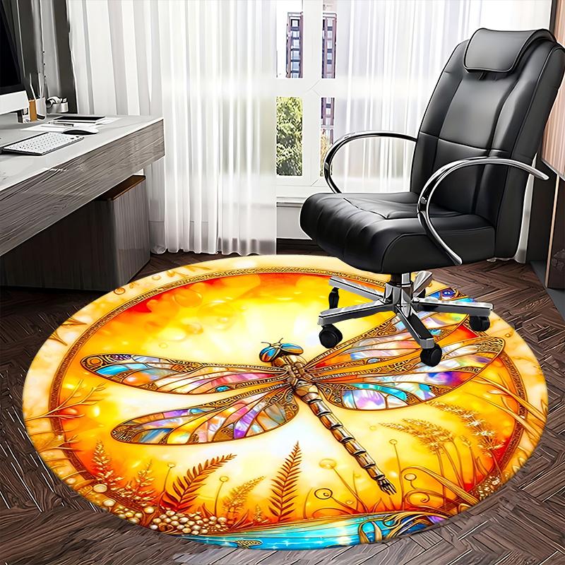 Stained Dragonfly Office Carpet Chair Mats, Home Decor, Sofa Rug, Office Carpet Gift for All Rooms1118166a
