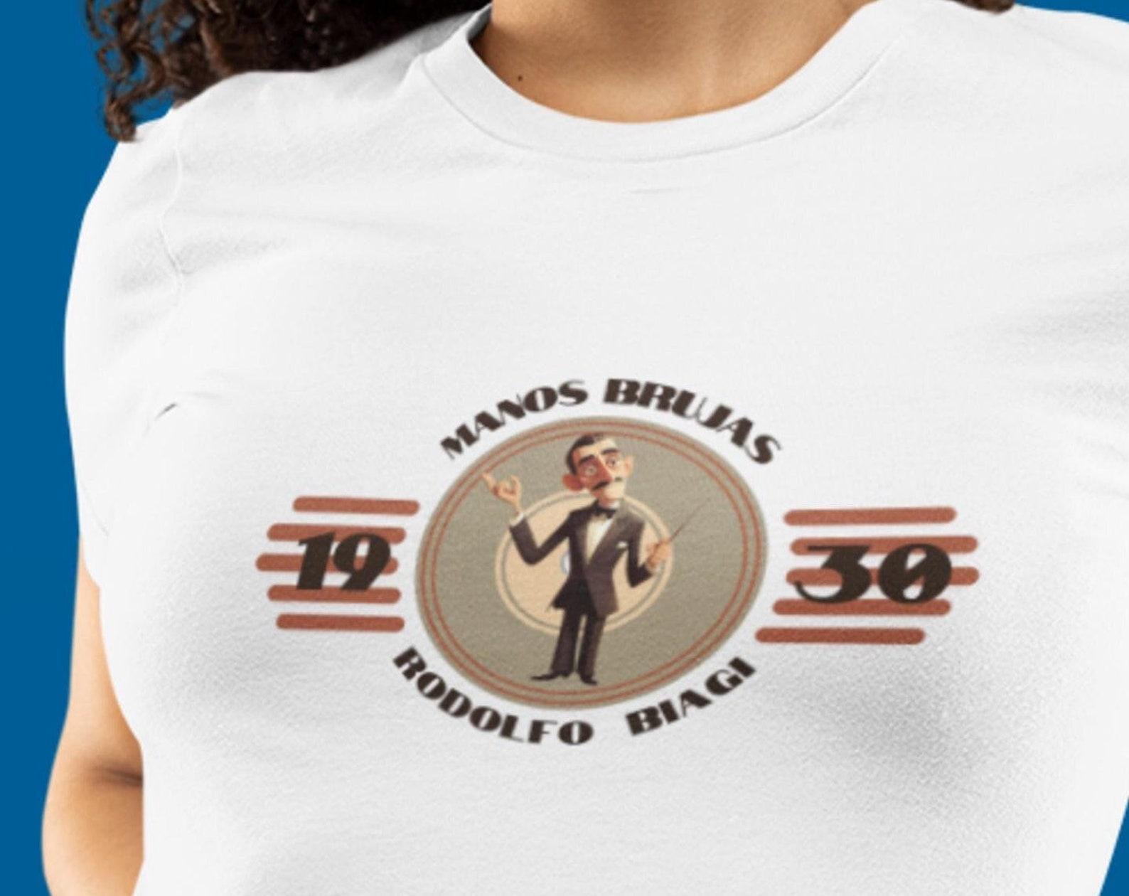 Tango Maestro Rodolfo Biagi Caricature Album Unisex T-Shirt | Unisex Jersey Short Sleeve Tee | 2Merchants | DBC-00001 M