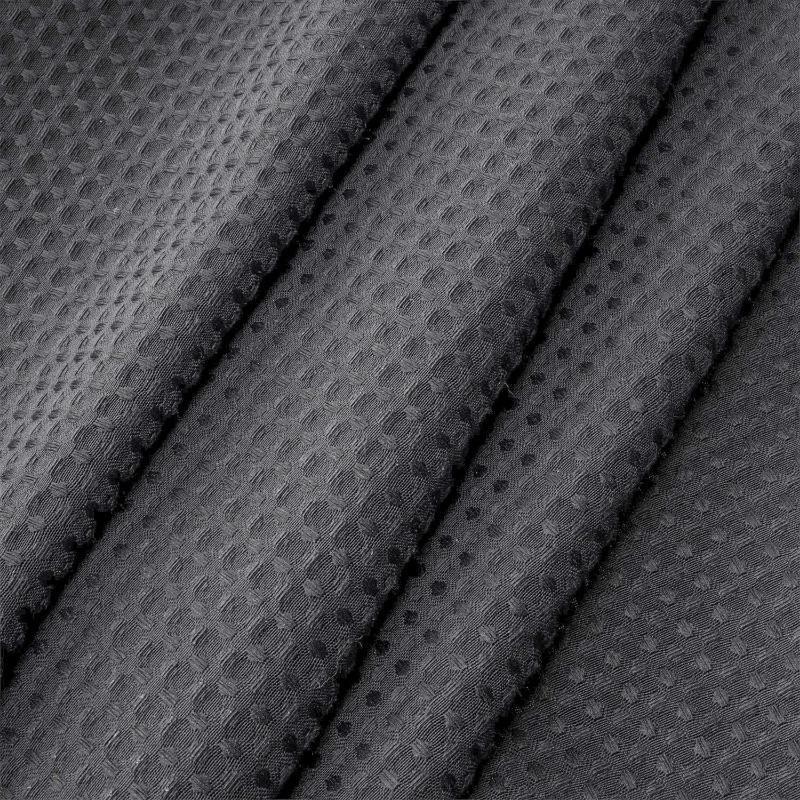No Hooks Required Dotted Waffle Weave Shower Curtain with Snap In Liner - 71W X 74H,Hotel Grade,Spa Like Bath Curtain,Gray