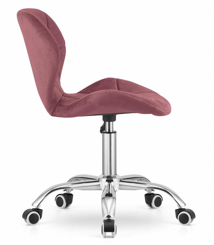Avola Velvet Swivel Chair - Dark Pink