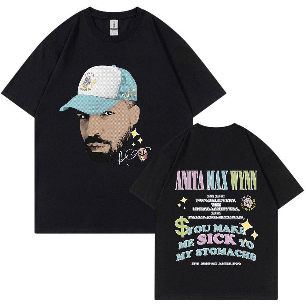 Drake Anita Max Wynn Divertente Meme Grafica Maglietta Unisex Donna Moda Hip Hop Maglietta Oversize Casual Girocollo Cotone Magliette Top
