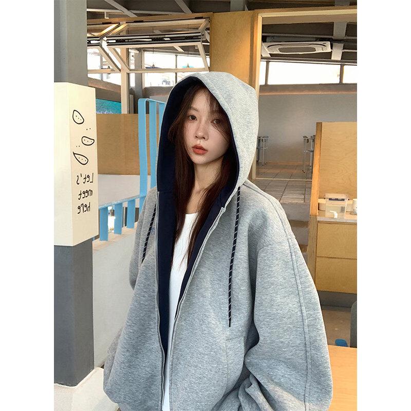 VS WHAT Hannam-dong Street Style Hooded Zip-Up Sweatshirt